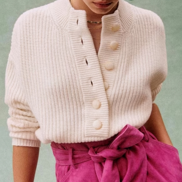 Sezane Sweaters - NWT Sézane Lucas Jumper in White Ecru Size XS